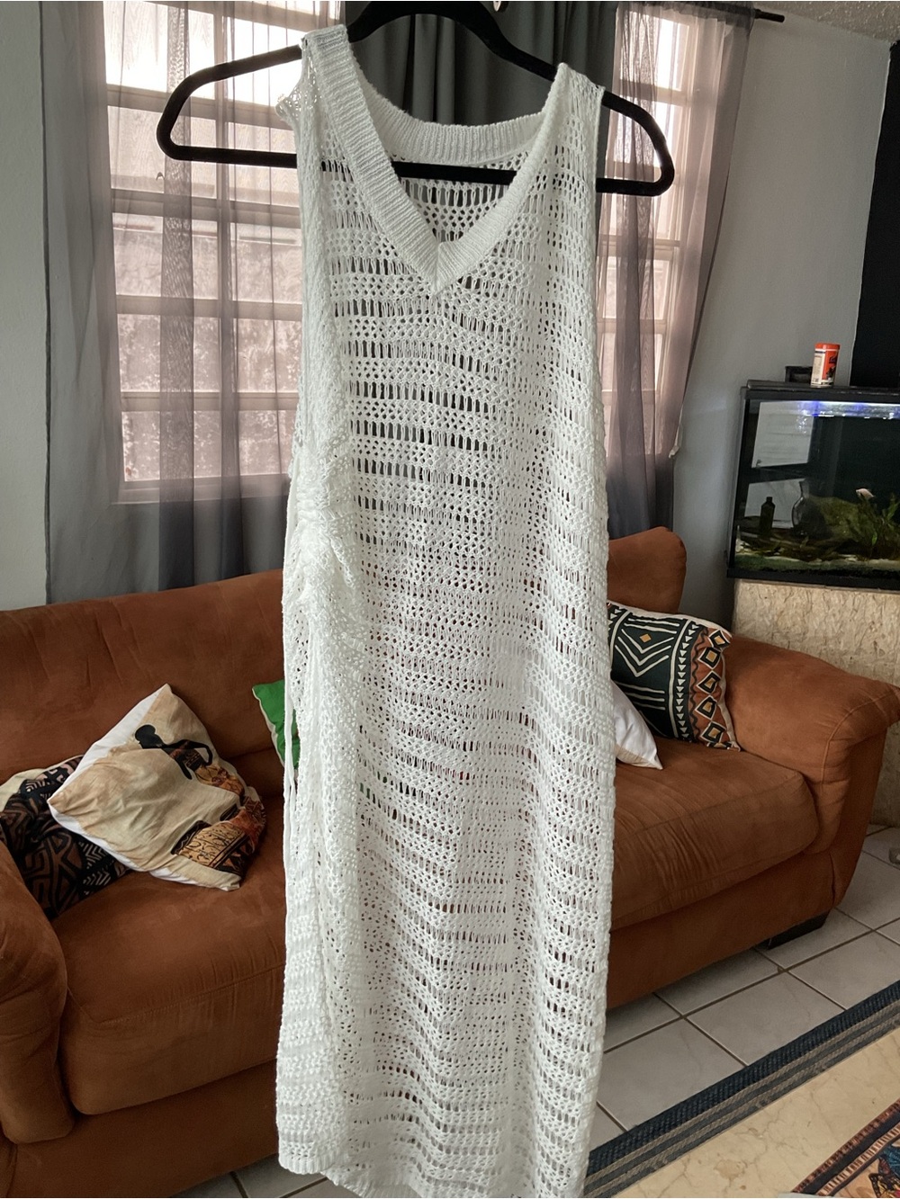 White Crochet Maxi Dress - Women